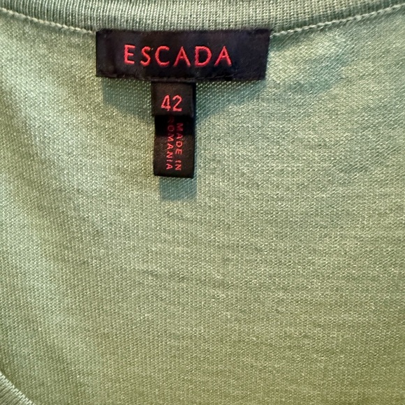 NWOT Escada Green Wool/Cashmere/Silk Blend Sleeveless Sweater Size 42/Large - Picture 10 of 12